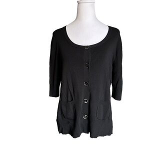 Chico's Chico’s Black Button Down Cardigan Sweater Size 2
